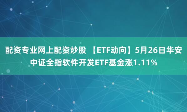 配资专业网上配资炒股 【ETF动向】5月26日华安中证全指软件开发ETF基金涨1.11%